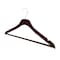 Nahanco 17in Mahogany Wooden SlimLine Suit Hanger w/ Pant Bar and Gold Hook, 50PK SL70317WB50GH - alternate 2