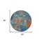 Homeroots 8' Navy Blue Orange And Ivory Round Abstract Washable Indoor Outdoor Area Rug 596880 - alternate 8