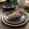 Elama Stone Oak 12 Piece Lightweight Melamine Dinnerware Set in Black EL-STONEOAK - alternate 8