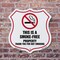 Signmission No Smoking Shield Sign This Is A Smoke F, 6 Inch X 6 Inch, Plastic Sign SHI-P-6-401 - alternate 5