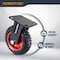 Powertec 6'' Caster Wheels, Heavy Duty Fixed Plate Casters with Rubber Knobby Tread 17052N - alternate 5