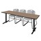 Regency Cain T-Base Training Seminar Table W/ 3 Zeng Stack Chairs, 84 in W, 24 in L, Noble Oak MTRCT8424NO44GY - alternate 1