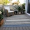 Homeroots 8' X 10' Denim Blue Beige And Taupe Striped Washable Indoor Outdoor Area Rug 618259 - alternate 8