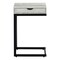 Homeroots 10.25" X 15.75" X 24.5" Grey Finish Drawer And Black Metal Accent Table 333188 - alternate 10