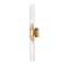 Z-Lite Beau 2 Light Wall Sconce, Rubbed Brass/Clear Ribbed, 4.5 In W 740-2W-RB - alternate 1