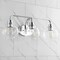 Jonathan Y Sandrine 26.25" 3-Light Iron/Seeded Glass Cottage Rustic LED Vanity Light, Chrome JYL7528B - alternate 13