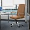 Leisuremod Evander Office Chair in Upholstered Leather and Iron Frame with Swivel and Tilt, Acorn Brown EO20LBRL - alternate 10