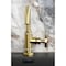 Kingston Brass One-Handle Single-Hole Bathroom Faucet with Deck Plate and Push Pop-Up Drain, Brushed Brass KSD2217RX - alternate 6