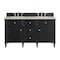 James Martin Vanities Lorelai 60" Double Vanity, Black Onyx, w/ 3 CM Siberian Silestone Top w/FreePower Wireless Charger 424-V60D-BKO-FSFR - alternate 1
