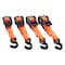 Mytee Products 1in x 12ft Auto Re-Tractable Ratchet Straps with Zinc Coated S hook - Orange RS112R-OR4PK - alternate 9