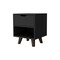 Homeroots 19" Black Wood One Drawer Nightstand 530198 - alternate 1
