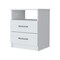 Homeroots 20" White Wood Two Drawer Nightstand 534892 - alternate 9