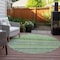 Homeroots 8' Artichoke Green And Olive Green Round Striped Washable Indoor Outdoor Area Rug 577789 - alternate 7