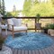 Homeroots 8' Blue Round Ikat Washable Indoor Outdoor Area Rug 576973 - alternate 7