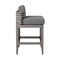 Armen Living Vivid Outdoor Patio Bar Stool in Gray Eucalyptus Wood with Gray Olefin Cushions LCVIBAEUCGRY30 - alternate 6