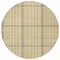 Homeroots 8' Gold Gray And Beige Round Plaid Washable Indoor Outdoor Area Rug 601478 - alternate 9