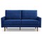 Homeroots 69" Blue Velvet Sofa With Dark Brown Legs 543714 - alternate 1