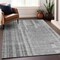 Homeroots 10' X 14' Gray And Silver Striped Washable Indoor Outdoor Area Rug 602790 - alternate 9