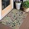 Homeroots 3' X 5' Black And Artichoke Green Paisley Washable Indoor Outdoor Area Rug 588594 - alternate 1