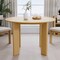 Homeroots 45" Black Solid Wood Double Pedestal Base Round Top Dining Table 712206 - alternate 8