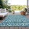 Homeroots 3' X 5' Teal Blue And Ivory Geometric Washable Indoor Outdoor Area Rug 613807 - alternate 9