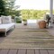 Homeroots 8' X 10' Taupe Copper And Green Striped Washable Indoor Outdoor Area Rug 597298 - alternate 8