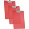 Acrimet 3 Pack Clipboard Letter Size Low Profile Clip & Side Rulers, Durable Plastic, Clear Red, 3PK 134.7 - alternate 1