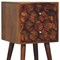 Homeroots 24" Chestnut Solid Wood Carved Geometric Two Drawer Nightstand 722544 - alternate 1