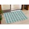 Homeroots 3' X 5' Teal Blue And Ivory Plaid Washable Indoor Outdoor Area Rug 595511 - alternate 1