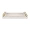 Homeroots Set of Two Off White Wood and Fabric Nested Serving Trays With Gold Handles 518600 - alternate 8