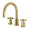 Kingston Brass Two-Handle Deck Mount Roman Tub Faucet, Brushed Brass KS8327ZX - alternate 1