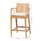 Bali & Pari Storsel Bohemian Natural Rattan and Teak Wood 2-Piece Counter Stool Set 249-2PC-13700-ZORO - alternate 9
