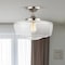 Jonathan Y Marfa 14" 1-Light Modern Farmhouse Schoolhouse Frosted Glass/Metal LED Semi Flush Mount, Nickel JYL7517D - alternate 14