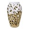 Homeroots 13" Gold And White Pierced Urn Porcelain Table Vase With Sculptural Details 569273 - alternate 1
