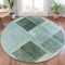 Homeroots 8' Teal Blue And Gray Round Geometric Washable Indoor Outdoor Area Rug 631941 - alternate 7