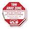 Signmission Tow Away Zone Unauthorized Vehicles, 4 inch X 4 inch, Vinyl Decal, 2PK OC-D-2PACK-4-322 - alternate 1