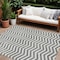Homeroots 8' X 10' Gray And Ivory Chevron Washable Indoor Outdoor Area Rug 595316 - alternate 1