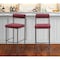 Homeroots Set of Two 30" Red and Bronze Shearling and Steel Low Back Bar Height Bar Chairs 555720 - alternate 9