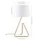 Homeroots 22" Brass Metal Table Lamp With White Bell Shade 524515 - alternate 6