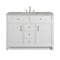 James Martin Vanities Bellshire 48" Single Vanity, Bright White w/ 3 CM Victorian Silver Silestone Top 660-V48-BW-3VSL - alternate 1