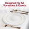 Smarty Had A Party White with Gold Rim Organic Round Plastic Dinnerware Set (120 Dinner Plates+120 Salad Plates), 240PK 930WHGVP-CASE - alternate 11