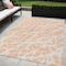 Homeroots 5' X 8' Peach and Ivory Abstract Washable Non Skid Indoor Outdoor Area Rug 559293 - alternate 1