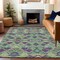 Homeroots 8' X 10' Blue And Purple Geometric Washable Indoor Outdoor Area Rug 609005 - alternate 9