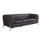Homeroots 93" Brown Italian Leather Chesterfield Sofa With Silver Legs 476527 - alternate 6