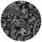 Homeroots 8' Black Gray And Charcoal Round Paisley Washable Indoor Outdoor Area Rug 588632 - alternate 7