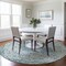 Homeroots 8' Teal Blue And Ivory Round Medallion Washable Indoor Outdoor Area Rug 617469 - alternate 7