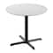Flash Furniture 36" RD Tabletop, Seamless Surface Technology, White Faux Marble, 30" x 30" Black Table Height X-Base ST-RD36-WHMAR-T3030-GG - alternate 1