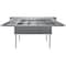 Amgood 90 in. x 23.5 in. Stainless Steel Three Compartment Sink with 18 in. x 18 in. Bowls and Left and Right Drainboards SINK S3C-181812-18LR-NF-Z - alternate 5