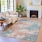 Homeroots 3' X 5' Coral And Teal Blue Abstract Washable Indoor Outdoor Area Rug 631969 - alternate 7