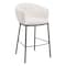 Homeroots 30" Ivory And Black Shearling And Steel Bar Height Bar Chair 555691 - alternate 9